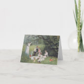 Oude Victoriaanse picknick notitiekaart (Voorkant)