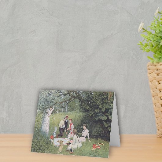 Oude Victoriaanse picknick notitiekaart