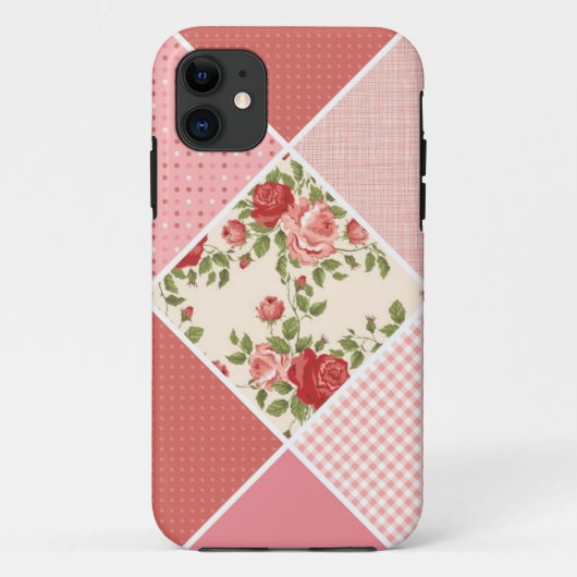 Oude, Victoriaanse quilt, roze, roos, wit Case-Mate iPhone Case (Achterkant)