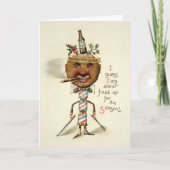 Oude victoriaanse rare kerstkaart feestdagen kaart (Voorkant)