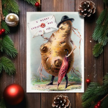 Oude Victoriaanse rare kerstkaart