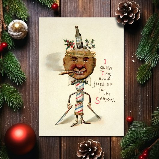 Oude victoriaanse rare kerstkaart feestdagen kaart