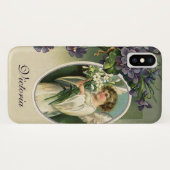 Oude victoriaanse religieuze paasengel bloemen Case-Mate iPhone case (Achterkant (horizontaal))