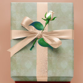 Oude victoriaanse rokerige groene vervaagde damast cadeaupapier