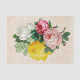 Oude Victoriaanse Rozen Decoupage Tissuepapier