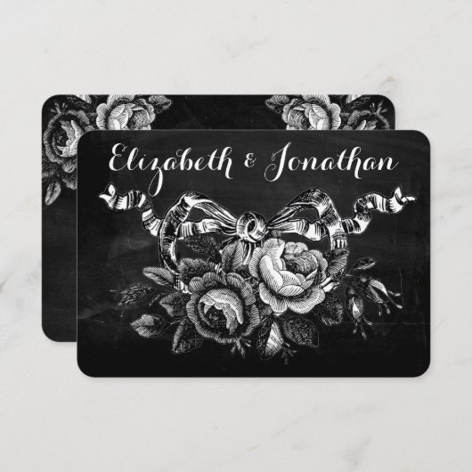 Oude victoriaanse rozen Save the Date Kaart (Voorkant / Achterkant)