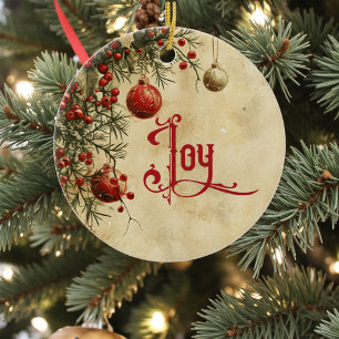 Oude Victoriaanse Rustieke Familie Gepersonaliseer Keramisch Ornament