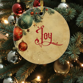 Oude Victoriaanse Rustieke Familie Gepersonaliseer Keramisch Ornament