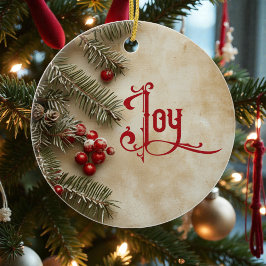 Oude Victoriaanse Rustieke Familie Gepersonaliseer Keramisch Ornament