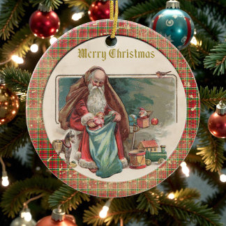 Oude Victoriaanse Rustieke Familie Gepersonaliseer Keramisch Ornament