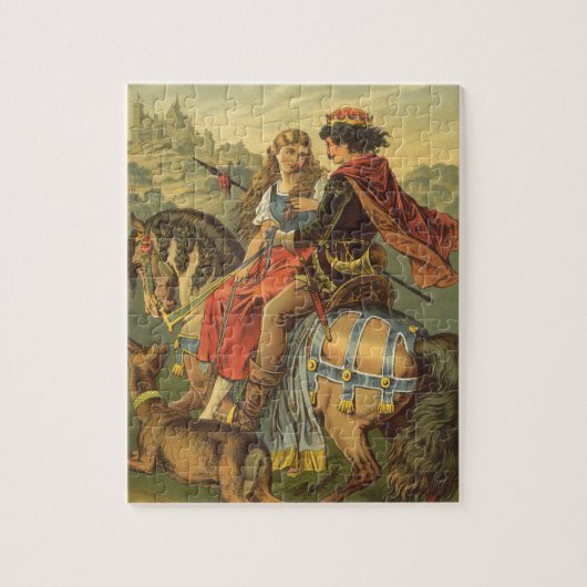 Oude victoriaanse sprookjes, broer en zus legpuzzel (Verticaal)