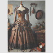Oude Victoriaanse Steampunk Damesdetective Jurk Tissuepapier