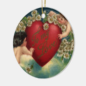 Oude victoriaanse Valentijnsdag cherubs in de heme Keramisch Ornament (Links)