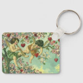 Oude Victoriaanse Valentijnsdag Cupido's Hart Boom Sleutelhanger (Voorkant)