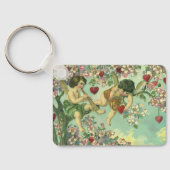Oude Victoriaanse Valentijnsdag Cupido's Hart Boom Sleutelhanger (Achterkant)