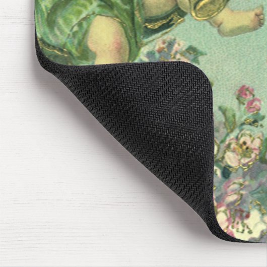 Oude victoriaanse Valentijnsdag Cupids Hart Boom Muismat (Hoek)