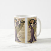 Oude victoriaanse Valentijnsdag, dame in paars Koffiemok (Voorkant rechts)