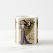 Oude victoriaanse Valentijnsdag, dame in paars Koffiemok (Center)