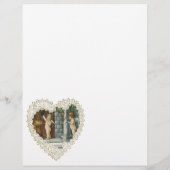 Oude victoriaanse Valentijnsdag, engel met brieven Flyer (Achterkant)