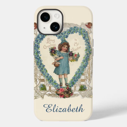 Oude Victoriaanse Valentijnsdag, Hartkrans Case-Mate iPhone Case (Achterkant)