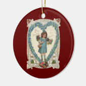 Oude Victoriaanse Valentijnsdag, Hartkrans Keramisch Ornament (Links)