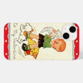 Oude victoriaanse Valentijnsdag-jongen, kat en hon Case-Mate iPhone Case (Achterkant (horizontaal))