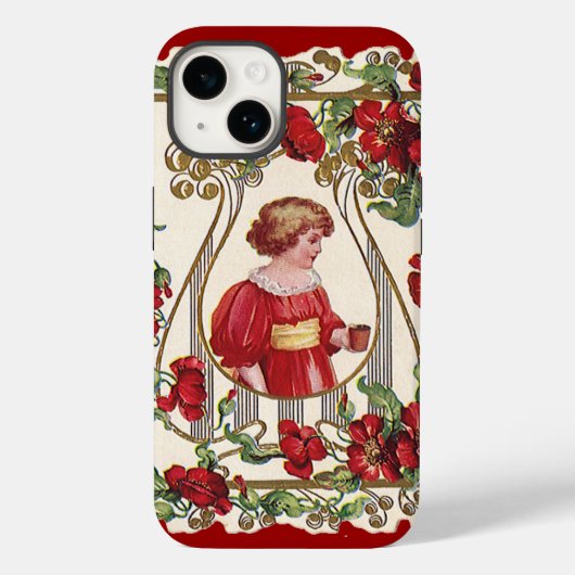 Oude victoriaanse valentijnsdag kind met rozen Case-Mate iPhone case (Achterkant)