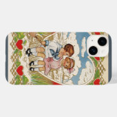 Oude victoriaanse Valentijnsdag Kinderen in Hart Case-Mate iPhone Case (Achterkant (horizontaal))
