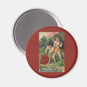 Oude Victoriaanse Valentijnsdag, Liefdesgave Magneet (Voorkant / Achterkant)