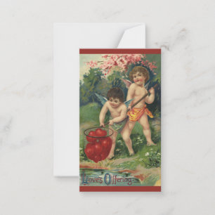 Oude Victoriaanse Valentijnsdag, Liefdesgave Notitiekaartje