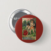 Oude Victoriaanse Valentijnsdag, liefdesgave Ronde Button 5,7 Cm (Voorkant /achterkant)