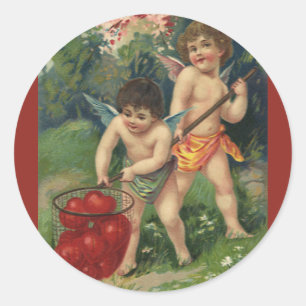 Oude Victoriaanse Valentijnsdag, Liefdesgave Ronde Sticker