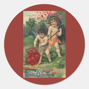 Oude Victoriaanse Valentijnsdag, Liefdesgave Ronde Sticker