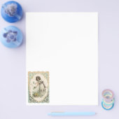 Oude victoriaanse Valentijnsdag, meisje met rozen Flyer (Enkel)