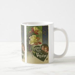 Oude victoriaanse Valentijnsdag, Meisjes en Rozen Koffiemok
