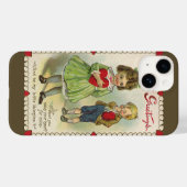 Oude victoriaanse Valentijnsdag, verlegen kinderen Case-Mate iPhone Case (Achterkant (horizontaal))