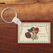 Oude Victoriaanse Valentijnsjcherubijn, Roos en Ha Sleutelhanger (Achterkant)