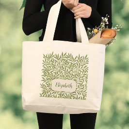 Oude Victoriaanse Wilgenbladeren van William Morri Grote Tote Bag