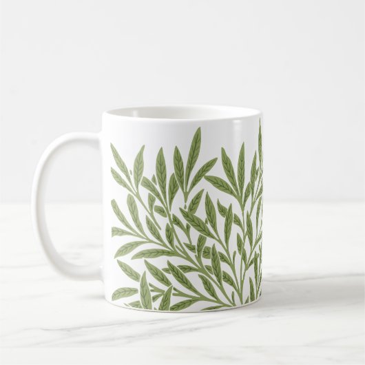 Oude victoriaanse wilgenbladeren van William Morri Koffiemok (Links)