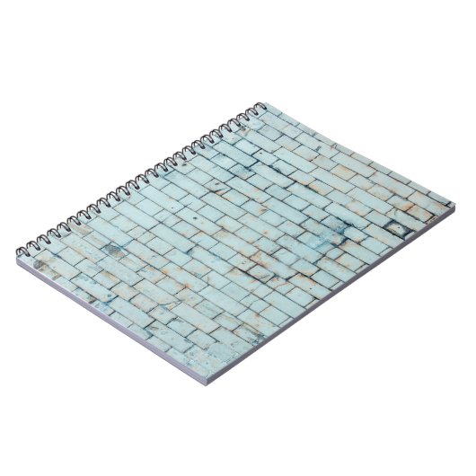 Oude, vieze witte bakstenen wandachtergrond, abstr notitieboek (Linkerzijde)