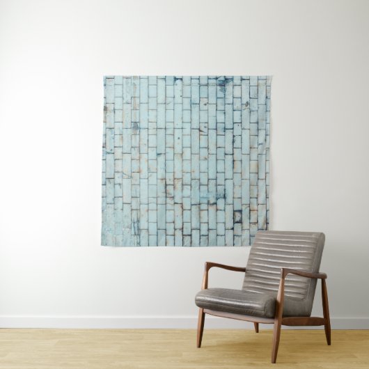 Oude, vieze witte bakstenen wandachtergrond, abstr wandkleed (In Situ (horizontaal))