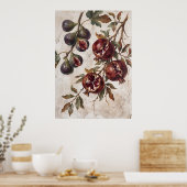 Oude Vijg Granaatappel Botanische Poster (Keuken)