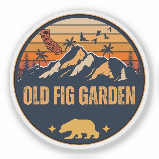 Oude Vijgenboomgaard, Californië Sticker (Voorkant)