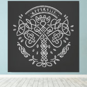 Oude Viking Keltische Knoopwerk - Boom van het Lev Canvas Afdruk (Insitu (Houten vloer))