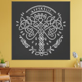 Oude Viking Keltische Knoopwerk - Boom van het Lev Canvas Afdruk (Insitu (Woonkamer))