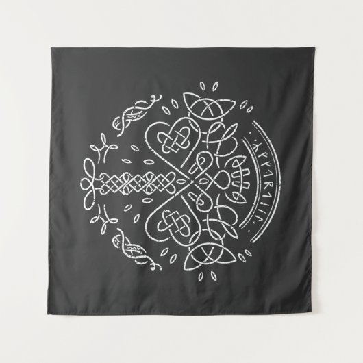 Oude Viking Keltische Knoopwerk - Boom van het Lev Wandkleed (Voorkant (horizontaal))