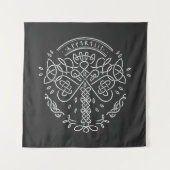 Oude Viking Keltische Knoopwerk - Boom van het Lev Wandkleed (Voorkant)