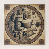 Oude Vikingzeilschepen 4 Legpuzzel (Horizontaal)