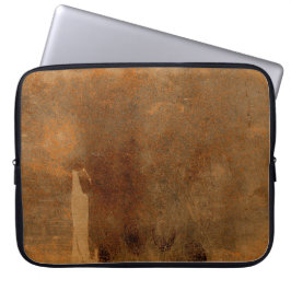 Oude vingerafdrukken van leder inbegrepen laptop sleeve