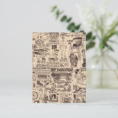 Oude Vintage Advertenties Pagina Briefkaart (Staand voorkant)